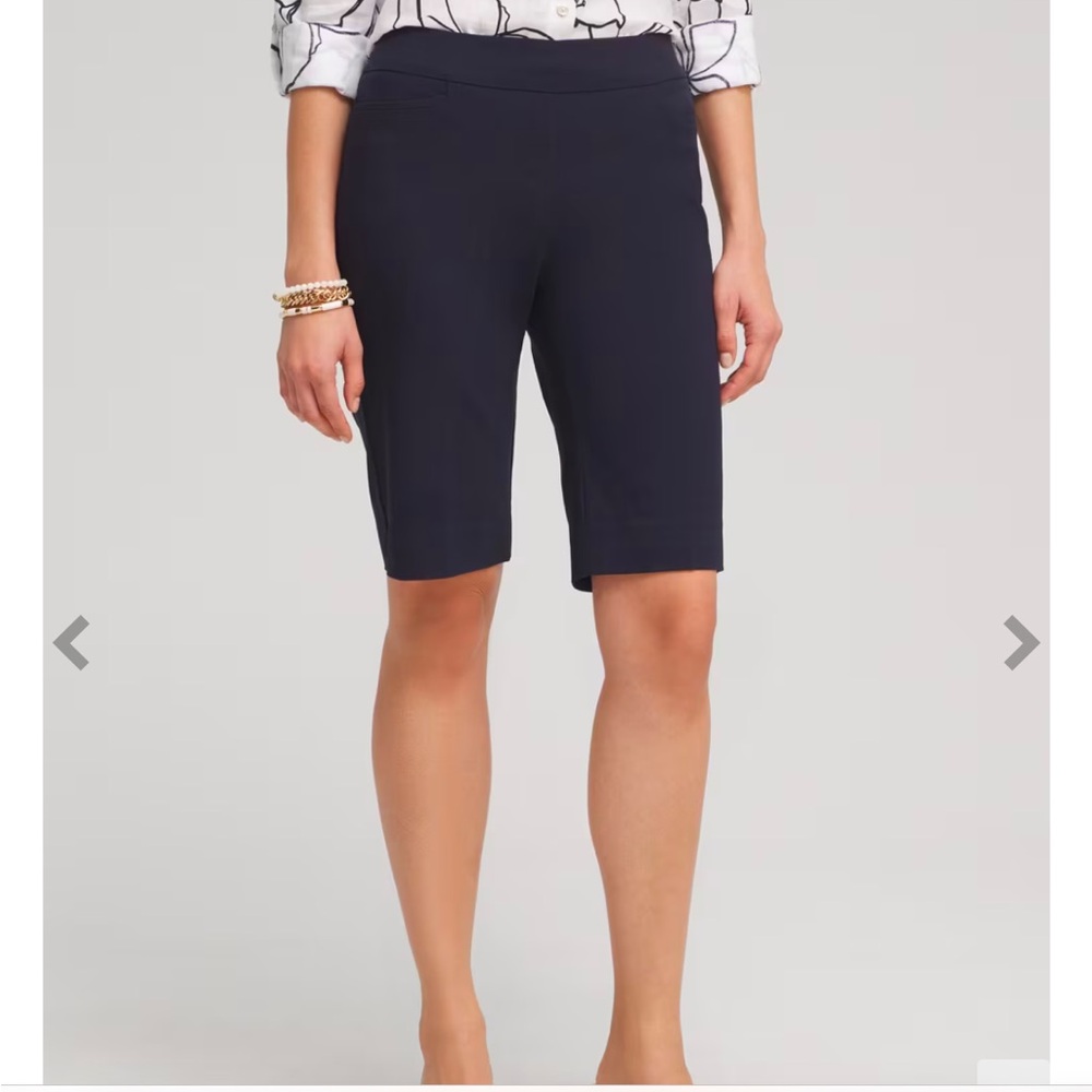 Chicos so slimming Brigitte slim leg navy blue 10 inch shorts - NWT